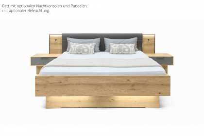 San Francisco von Musterring - Schwebe-Bett 140x200 cm Eiche-bianco mit Polster