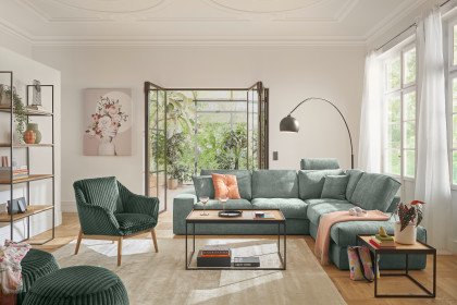 Dallas von set one by Musterring - Sofaecke rechts ocean