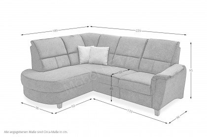 Parole von Benformato - Ecksofa links grau-braun