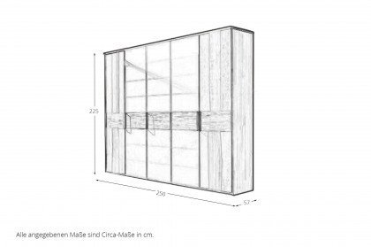Mira von Thielemeyer - Kleiderschrank 5-türig mit Innenbeleuchtung & Zusatzböden