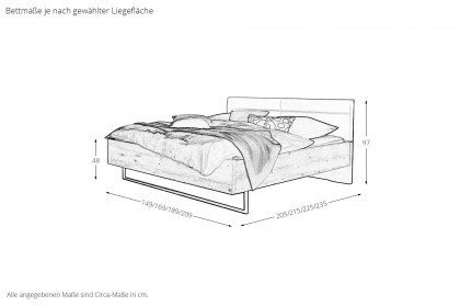 San Francisco von Musterring - Bett mit Metallkufe und Kunstleder-Polster