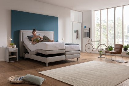 London von RUF Betten - Boxspringbett in Silber mit Motor