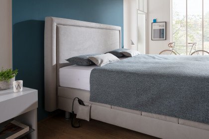 London von RUF Betten - Boxspringbett in Silber mit Motor