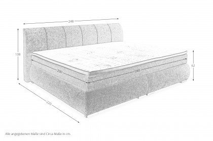 Flint-BX2550 von Sun Garden - Familien-Boxspringbett grau