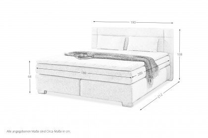 Romana von Jockenhöfer - Boxspringbett 180 in Grau
