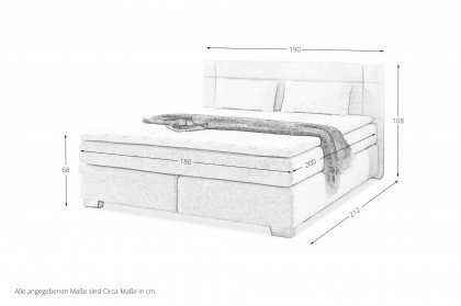 Romana von Jockenhöfer - Boxspringbett 180 in Dunkelgrau