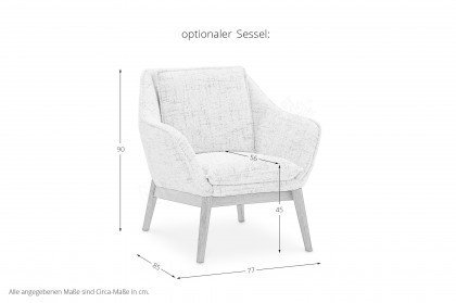 Dallas von set one by Musterring - Sofaecke links ocean