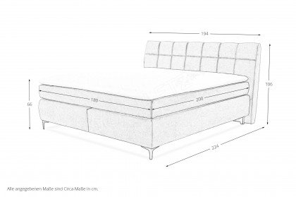 Gitta von Jockenhöfer - Boxspringbett 180 hellgrau