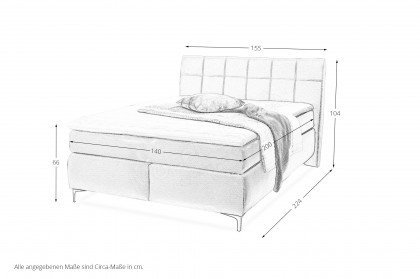 Gitta von Jockenhöfer - Boxspringbett 140 in Grau