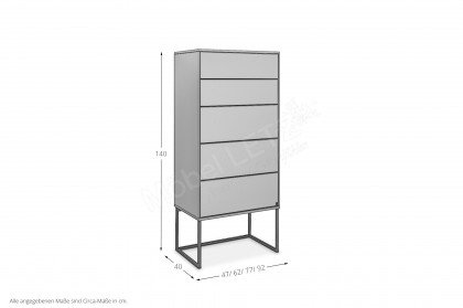 Kara-Frame-S von Musterring - Highboard rosewood mit Rahmengestell