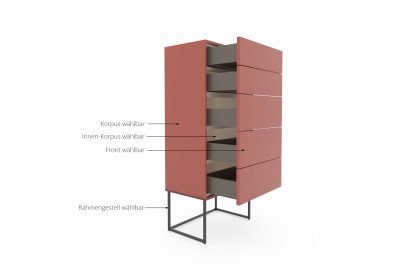 Kara-Frame-S von Musterring - Highboard rosewood mit Rahmengestell