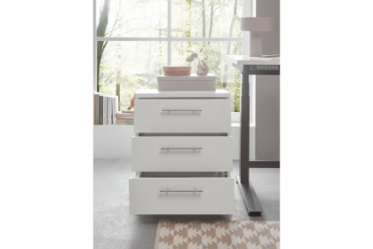Ben-Office von BEGA Consult - weißer Rollcontainer mit 3 Schubkästen