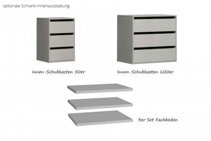 Nektarius-sleeping von Forte - Schwebetürenschrank 2-türig secret grey ca. 2,7 m breit