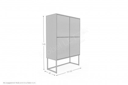 Kara-Frame-S von Musterring - Highboard 4-türig weiß