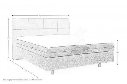 Deluxe Edition von MONDO - Boxspringbett KT1 in Hellgrau mit Topper