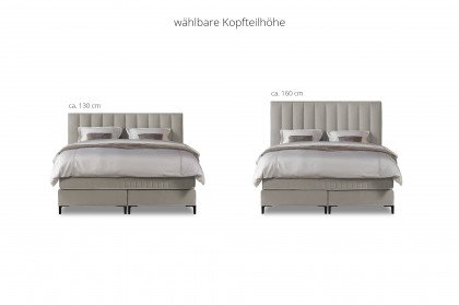 Tube von Serta - Boxspringbett beige mit hohem Kopfteil