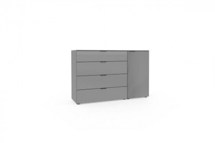 Kommode Typ 14 von JUTZLER - Sideboard schwarz - Glas dunkelgrau matt