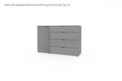 Kommode Typ 14 von JUTZLER - Sideboard schwarz - Glas dunkelgrau matt