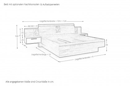 Montreal von Musterring - Doppelbett mit Holzkopfteil inklusive Hirnholzeinlage