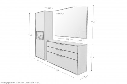 Kara-Frame-Dielen von Musterring - Garderobenset Lack piniengrün