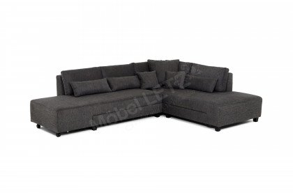 Lucky-Sleep von Nehl - Ecksofa anthrazit mit Schlaffunktion