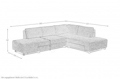 Lucky-Sleep von Nehl - Ecksofa anthrazit mit Schlaffunktion