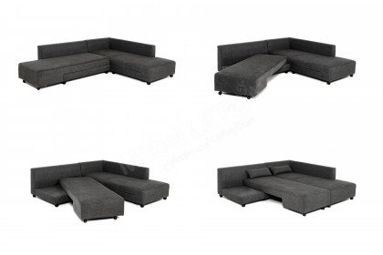 Lucky-Sleep von Nehl - Ecksofa anthrazit mit Schlaffunktion