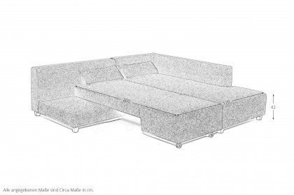 Lucky-Sleep von Nehl - Ecksofa anthrazit mit Schlaffunktion