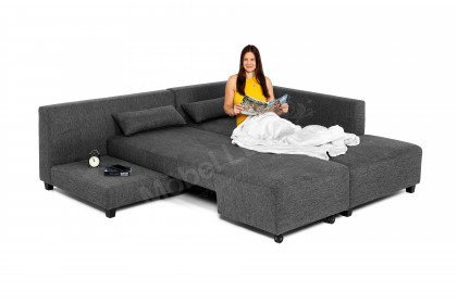 Lucky-Sleep von Nehl - Ecksofa anthrazit mit Schlaffunktion