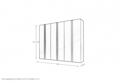 Lagos von Wiemann - Drehtürenschrank kieselgrau - Bianco-Eiche