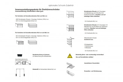 Lagos von Wiemann - Drehtürenschrank kieselgrau - Bianco-Eiche