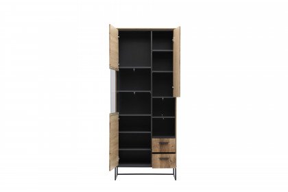 Manhattan-living von Wohnconcept - Vitrine mit graphitfarbenem Metallgestell