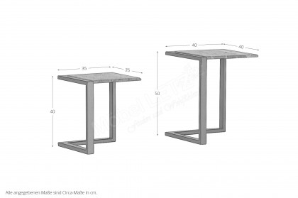 Pure-living von GUTMANN - Beistelltisch-Set 68201 Akazie/ Metall