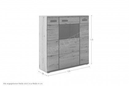 Naxos von MCA - Highboard mit Glasausschnitt