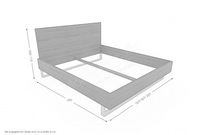 Kara-Frame-S von Musterring - Bett Furnier Eiche sand mit Kufen