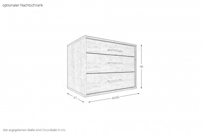 Sorrent von Musterring - Twin-Betten 2 x 90x200 cm Eiche teilmassiv