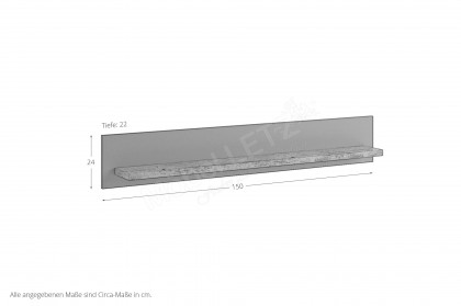 Lancaster von set one by Musterring - Wandboard weiß mit Eiche Artisan