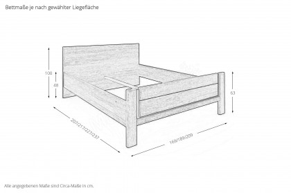 Sorrent von Musterring - Bett 100x200 cm Eiche teilmassiv