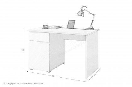 Spice-Office von BEGA Consult - Schreibtisch in Weiß Hochglanz
