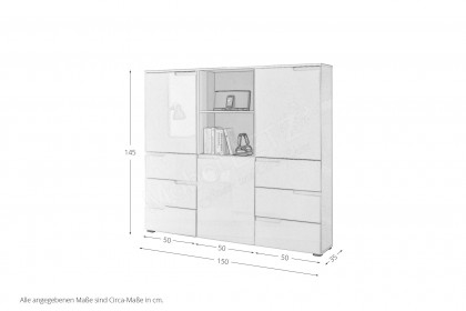 Spice-Office von BEGA Consult - Highboard in Weiß Hochglanz