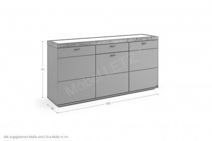 Lancaster von set one by Musterring - Sideboard in Weiß mit Beleuchtung