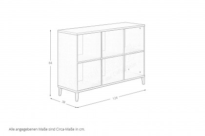 Brother Stu von YUNY by Paidi - Sideboard mit 6 offenen Fächern taupe