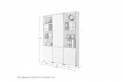 Spice-Office von BEGA Consult - Hochschrank-Kombi in Weiß Hochglanz