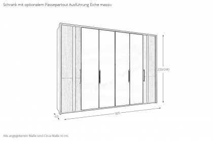 Sorrent von Musterring - Dreh-Falttürenschrank Eiche - Spiegel