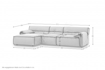 Vola-LE24 von designwerk - Ledersofa links grey