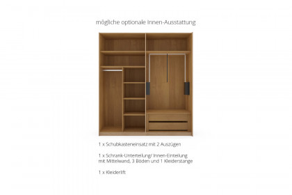 Sorrent von Musterring - Kleiderschrank ca. 200 cm breit Eiche - Spiegel