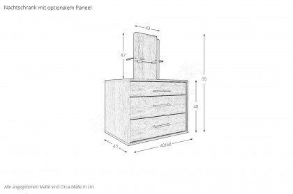 Sorrent von Musterring - Nachtschrank Eiche teilmassiv ca. 60 cm breit