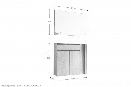 Punta von Wittenbreder - Garderobe in Wildeiche Bianco & Rillenprofil
