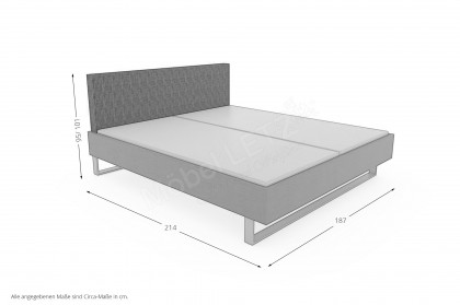 Kara-Frame-S von Musterring - Bett mit Kufen & Polsterkopfteil grigio/ terra