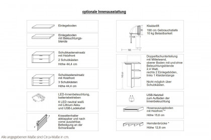 Antivo von Musterring - 6-türiger Kleiderschrank Lack biancoweiß ca. 300 cm breit